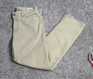 English Laundry Pants Walker Mens 34x32 Tan Khaki Flat Front Stretch Cotton Soft - Picture 1 of 13
