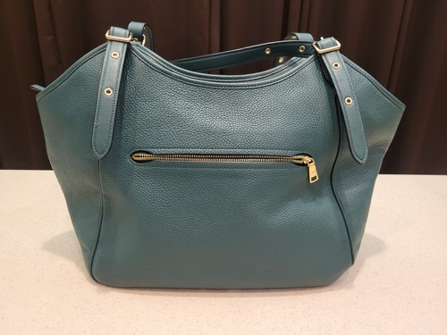 Coach Borsa a tracolla in pelle di ciottoli per prato pino scuro (CM074)