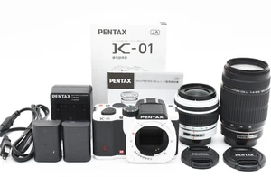 Pentax K-01 18-55mm + 55-300mm Lens Kit SLR Camera White Count: 2499 #2383536 - Picture 1 of 13