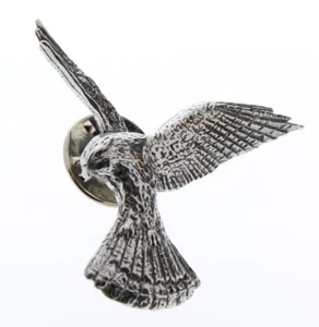 A.E. Williams Fine Brittish Pewter Lapel Hat Pin Falcon Bird Hawk #35070 - Picture 1 of 2