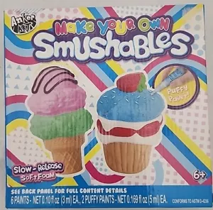 Squishy Kit Make Your Own Smushables Puffy Paint DiY Set of 2 Squishies 6+ - Picture 1 of 6