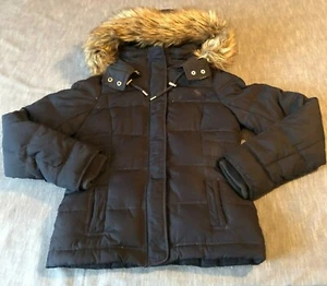 Abercrombie and fitch tampone corto con cerniera completa con cappuccio foderato in pelliccia sintetica ragazza L - Foto 1 di 9