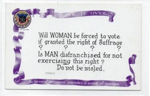 Postal THINK IT OVER: EE. UU. Suffrage para mujer (C78992) - Imagen 1 de 1