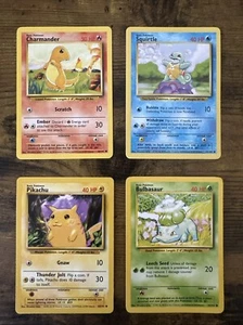Pokemon Starters - Pikachu, Charmander , Squirtle and Bulbasaur - Picture 1 of 5