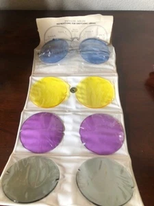 70er Jahre Switchables mehrfarbige Sonnenbrille mit großen runden Gläsern im Etui WOW selten!! - Bild 1 von 10