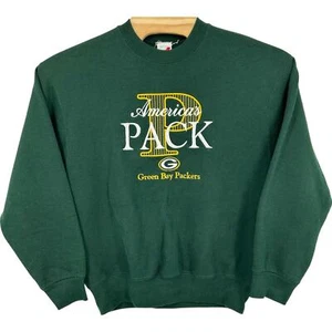Vintage 90s men's embroidered Green Bay Packers NFL Football Crewneck Sweatshirt - Picture 1 of 5
