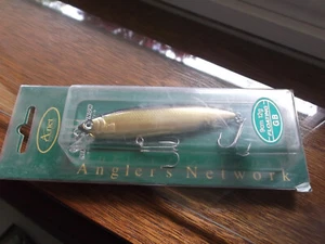 Älteres Anglernetz A-Netz Kikuchi Minnow sehr guter Zustand 90 GB gold blau - Bild 1 von 4