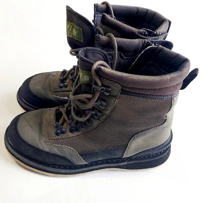 Botas de Vadeo Orvis Clearwater Para Hombres 9 Suela de Fieltro Verde Oliva Marrón Pesca Exterior Foto 1 de 4