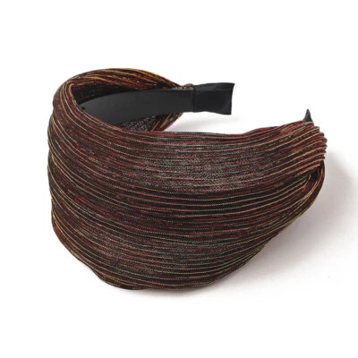 Moda Mujeres Diadema Ancha Encaje Brillante Diadema Banda para el Cabello Accesorios Envoltura para la Cabeza Foto 1 de 4