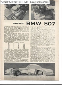 Original 1957 BMW 507 2 page vintage Road Test, in print ad category - Picture 1 of 1