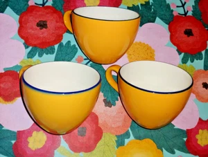 Pagnossin Italy Espressso Coffee Set of 3 Mugs Yellow Good Condition - Picture 1 of 6