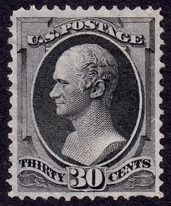 US Scott 154, 1870 Hamilton, 30c schwarz, UNBENUTZT NG - Bild 1 von 2