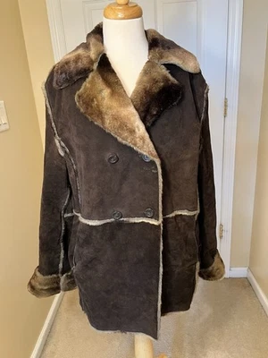 Wilson Pelle Studio Women's Leather Faux Fur Jacket Reversible Double Breasted - Image 1 of 4