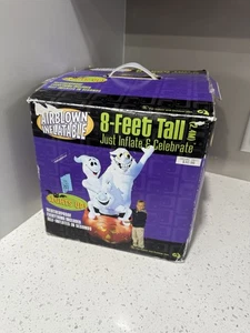 Gemmy Airblown 3 Geister auf einer Jack O’ Laterne 8 Fuß Halloween - Bild 1 von 3