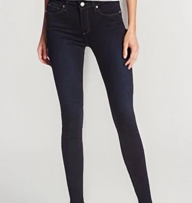 Pantalones de mezclilla para mujer PAIGE Hoxton tiro alto tobillo ajustados lavado mona azul oscuro talla 27 Foto 1 de 4