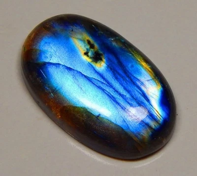 61 Ct TOP 100% Natural Azul Oscuro Fuego Labradorita Ovalado Cabujón Piedra... - Imagen 1 de 2