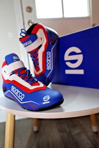 Sparco K-Run Kart Racing Shoes Blue/Red Size 7.5 – Worn Once, Great Cond - Picture 1 of 10