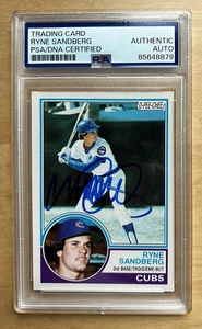 Ryne Sandberg Signed 1983 O-Pee-Chee Baseball Card #83 PSA RC Auto Chicago Cubs - Picture 1 of 1