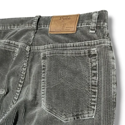 Pantalones Vintage Polo Ralph Lauren Gris Pana Para Hombre 32 x 31 Garra Cremallera Años 80 Foto 1 de 4