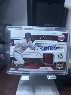 2008 SP Authentic - Rookie Jersey Autograph Matt Tolbert #102 Gold /50 (AU, MEM) - Image 1 of 2