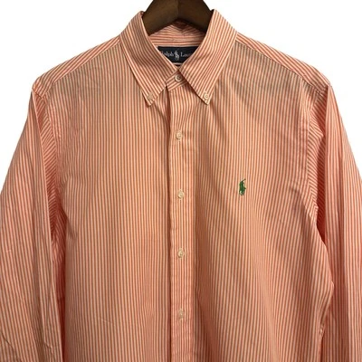 Camisa Ralph Lauren Calce Clásico Manga Larga Con Botones Para Hombre Mediana Naranja Foto 1 de 4