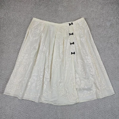 Falda de encaje floral crema longitud media MIU MIU Italia 100 % algodón para mujer talla 46 Foto 1 de 4