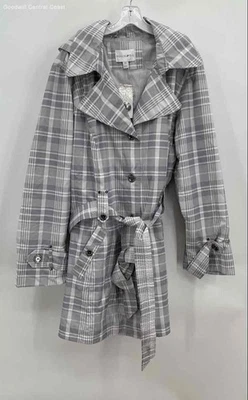NWD Fashion Bug Women's Gray Plaid All Weather Belted Trench Coat - Size 3X - Image 1 of 4