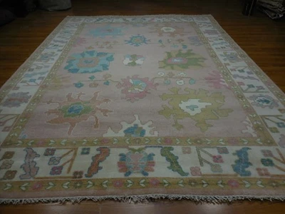 Turkish Oushak Rug,Modern Multicolored Area Rug, Handmade Bohemian Rug 9x12 Ft - Image 1 of 4