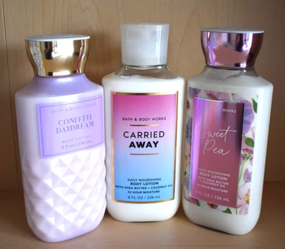 Bath and Body Works Lotion Lot NEW Confetti Daydream Carried Away Sweet Pea - Image 1 of 4