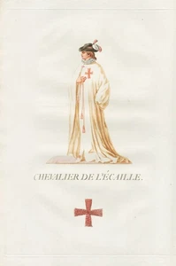 Chevalier Ecaille Knight Order Knights Costume Aquatinta Etching 1778 - Picture 1 of 1