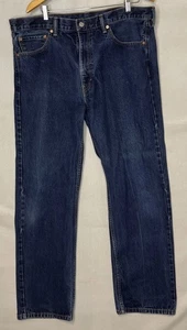 Levis Jeans 505 Blue Regular Fit Straight Leg Durable Comfort Work Mens 40 32 - Picture 1 of 13