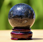 0.55LB! 50MM Black Nuummite Stone Sorcerer’s Stone Healing Metaphysical Sphere