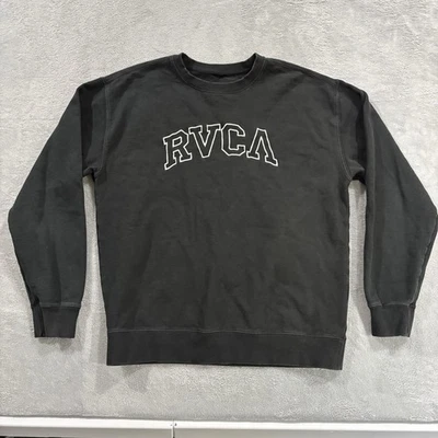 RVCA Hastings Sweatshirt Men's L - XL Embroidered Crewneck Fleece Black - Image 1 of 4