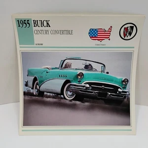 1955 Buick Century Convertible Luxury United States Atlas Info Card - Picture 1 of 2