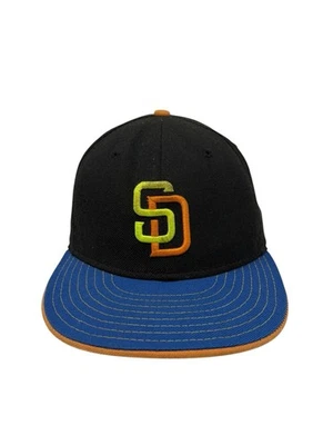 MLB San Diego Padres New Era 59Fifty Baseball Hat Cap 7 3/8 100% WOOL Made in US - Image 1 of 4