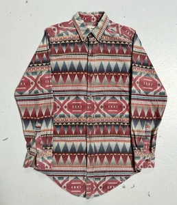 Vintage LL Bean Southwestern Navajo Aztec Print Button Shirt Made in USA S - Picture 1 of 13