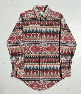 Vintage LL Bean Southwestern Navajo Aztec Print Button Shirt Made in USA S - Image 1 of 4