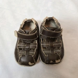 Robeez Stride Rite Baby Boy Classic Fisherman Brown Shoes Sandals Size 3 - Picture 1 of 6