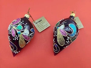 Lot Of 2 -  Pier 1  - Glass European Ornaments - Bild 1 von 2