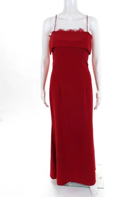 Vestido vaquero rojo con ribete de encaje crepé cereza talla 8 10869983 JS Collections para mujer Foto 1 de 4