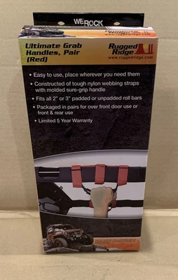 Asas de agarre Rugged Ridge Ultimate.Nuevo.Caja abierta - Rojo y negro se adapta a Jeep Foto 1 de 4
