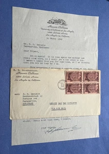 1948 CA MASONIC LETTER - SURINAME ! UNIVERSITY LECTURE SEC STATE GEORGE MARSHALL - Picture 1 of 2