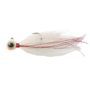 Northland Tackle Deep-Vee Bucktail Jig 1/4 oz - White - 3D Eye Walleye Jig - Picture 1 of 1