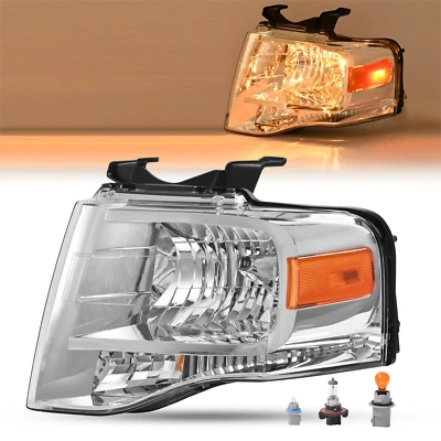 Left For Ford Expedition 2007-2014 Headlight W/bulbs Amber Reflector 7L1Z13008BB Foto 1 de 4