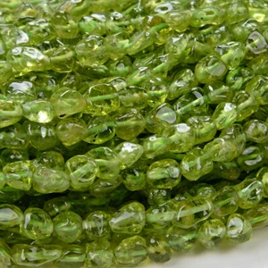 Piedra preciosa de peridoto natural talla gránulo pepita de guijarros AAA cuentas de 5-7 mm 6-8 mm (D114) - Imagen 1 de 3