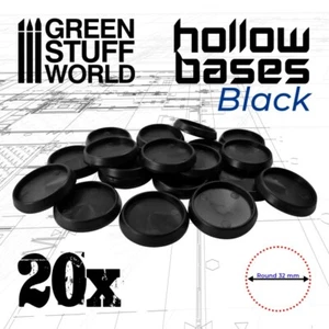 Hollow Plastic Bases - BLACK -  Basing Laser Cut Wargame Miniature AOS - Picture 1 of 3