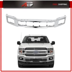 Chrome Front Bumper Face Bar For Ford F-150 18-20 w/ Fog Light Holes JL3Z17757A - Picture 1 of 7