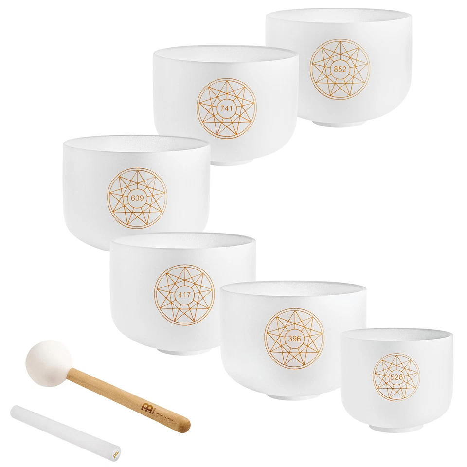 MEINL Sonic Energy SOLCSBSET Solfeggio Crystal Singing Bowl Set