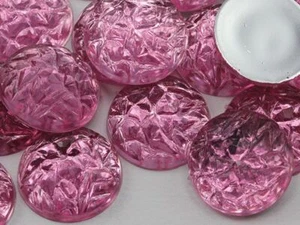 18mm Rose Lite .RS72 Flat Back Acrylic Baroque Cabochons 25 PCS - Picture 1 of 2