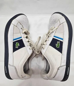 Hombre Lacoste Europa US 10.5 Blanco y Azul Marino Buen Estado - Imagen 1 de 15
